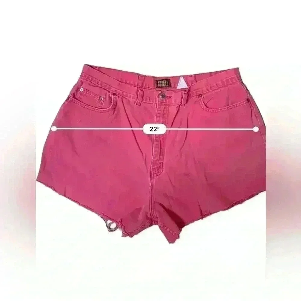Vintage 90's Pink Faded Glory Raw Hem Cut Off Denim Shorts 24” Waist
